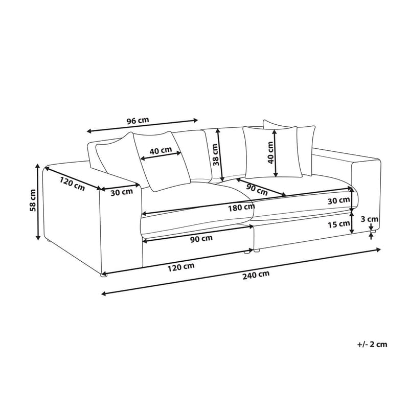 3-istuttava sohva Glorvika - Oranssi - Huonekalut - Sohva - 3:n istuttava sohva