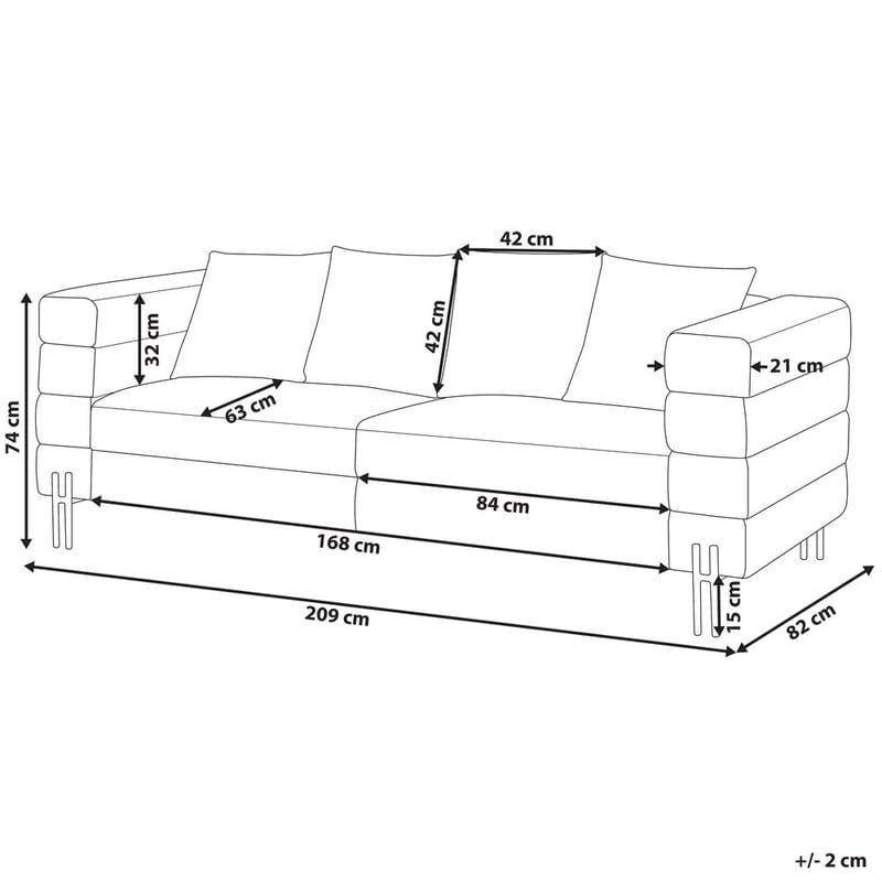 3-istuttava sohva Granna - Ruskea - Huonekalut - Sohva - 3:n istuttava sohva