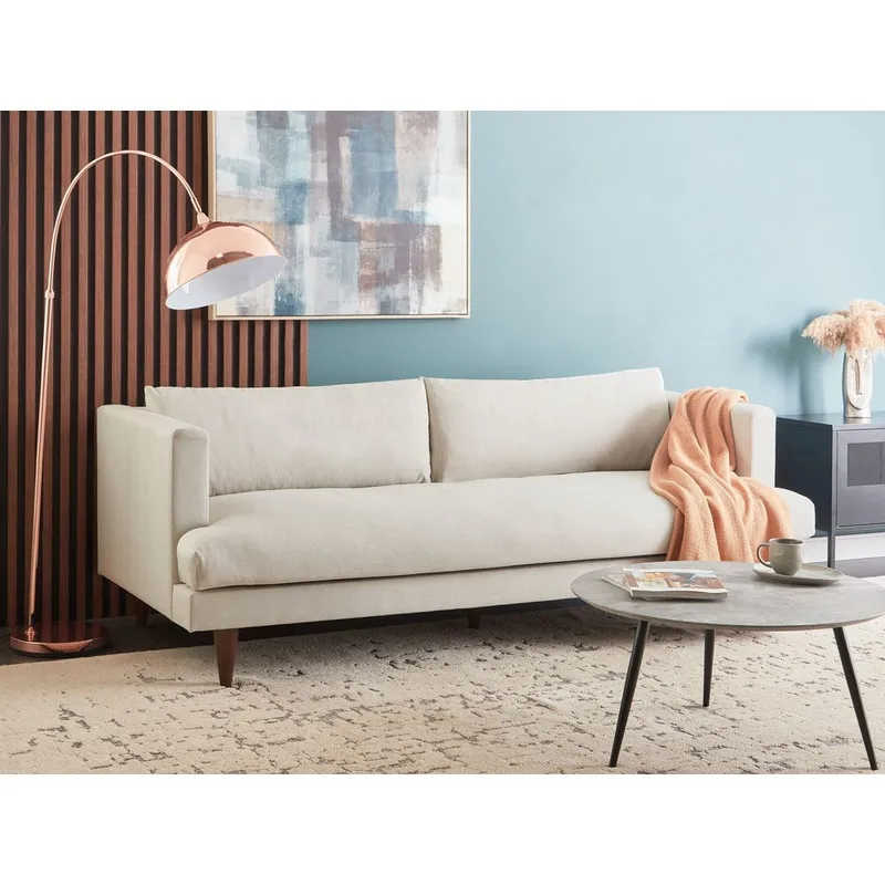 3-istuttava sohva Jarpen - Beige, tumma puu - Huonekalut - Sohva - 3:n istuttava sohva