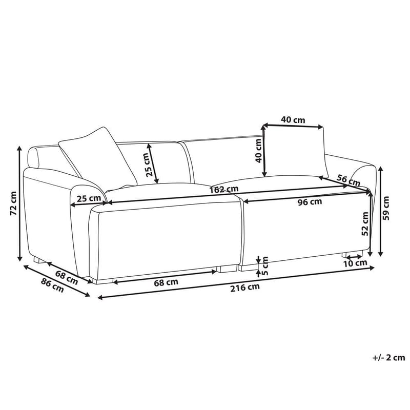 3-istuttava sohva Korio - Harmaa, Musta - Huonekalut - Sohva - 3:n istuttava sohva