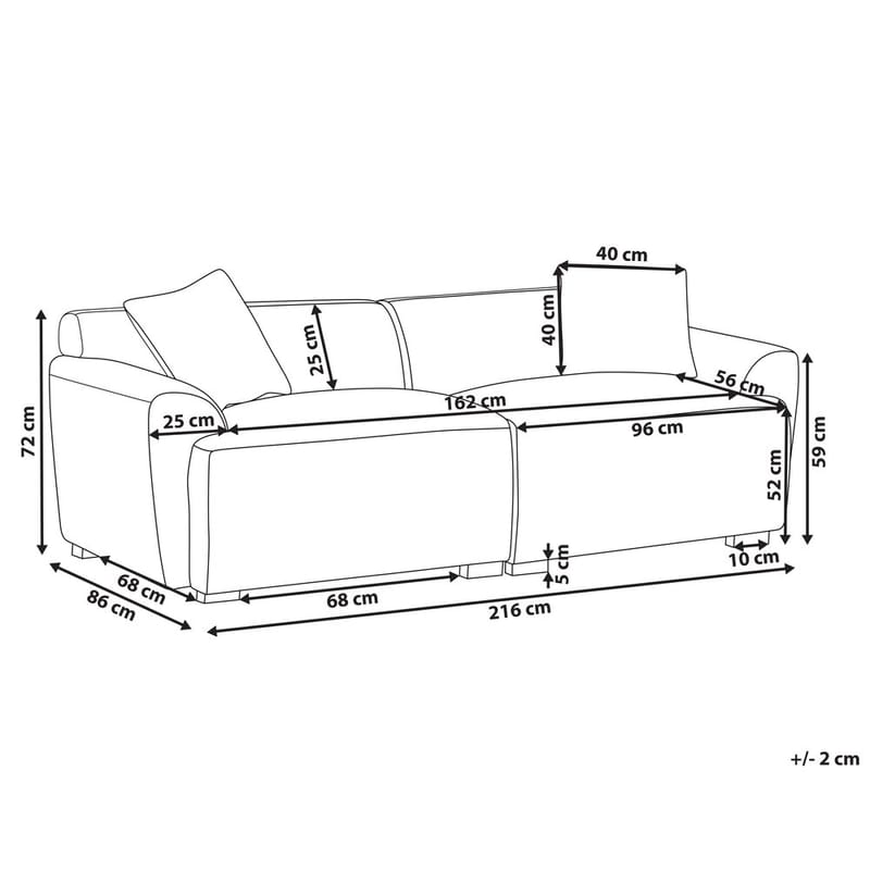 3-istuttava sohva Korio - Valkoinen, Musta - Huonekalut - Sohva - 3:n istuttava sohva