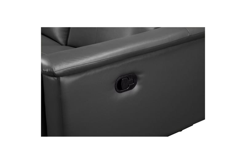 3-istuttava sohva Lund Harmaa, PU, Manuaalinen nojatuoli - Harmaa, PU, Manuaalinen nojatuoli - Huonekalut - Sohva - Mekanismisohva - 3 istuttava mekanismisohva