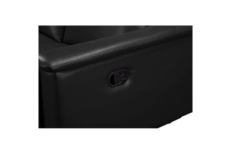 3-istuttava sohva Lund Musta, PU, Manuaalinen nojatuoli - Musta, PU, Manuaalinen nojatuoli - Huonekalut - Sohva - Mekanismisohva - 3 istuttava mekanismisohva