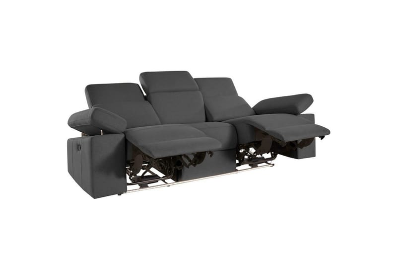 3-istuttava sohva Rayland Harmaa, Sunday-kangas, Manuaalinen nojatuoli - Harmaa, Sunday-kangas, Manuaalinen nojatuoli - Huonekalut - Sohva - Mekanismisohva - 3 istuttava mekanismisohva