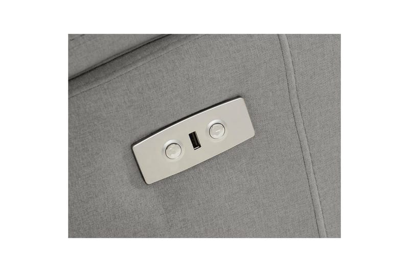 3-istuttava sohva Rayland Harmaa, Sunday-kangas, Sähköinen lepotuoli - Harmaa, Sunday-kangas, Sähköinen lepotuoli - Huonekalut - Sohva - Mekanismisohva - 3 istuttava mekanismisohva