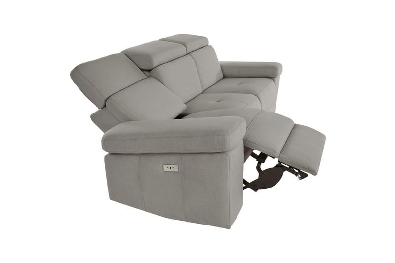 3-istuttava sohva Rayland Harmaa, Sunday-kangas, Sähköinen lepotuoli - Harmaa, Sunday-kangas, Sähköinen lepotuoli - Huonekalut - Sohva - Mekanismisohva - 3 istuttava mekanismisohva