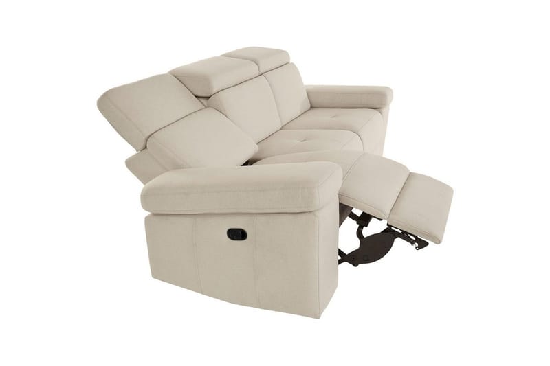 3-istuttava sohva Rayland Valkoinen, Sunday-kangas, Sähköinen lepotuoli - Valkoinen, Sunday-kangas, Sähköinen lepotuoli - Huonekalut - Sohva - Mekanismisohva - 3 istuttava mekanismisohva