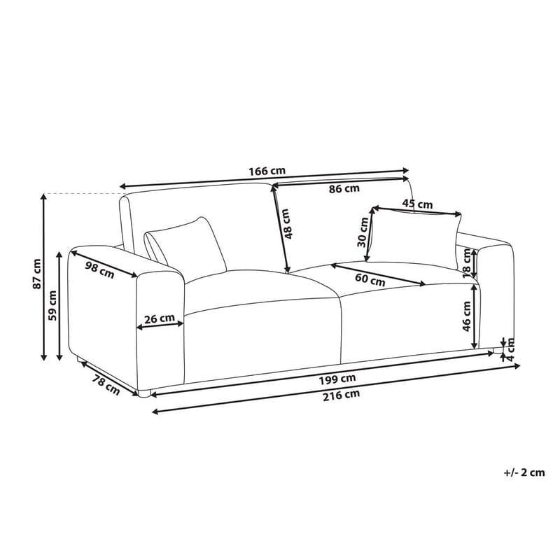 3-istuttava sohva Sandora - Harmaa, Musta - Huonekalut - Sohva - 3:n istuttava sohva