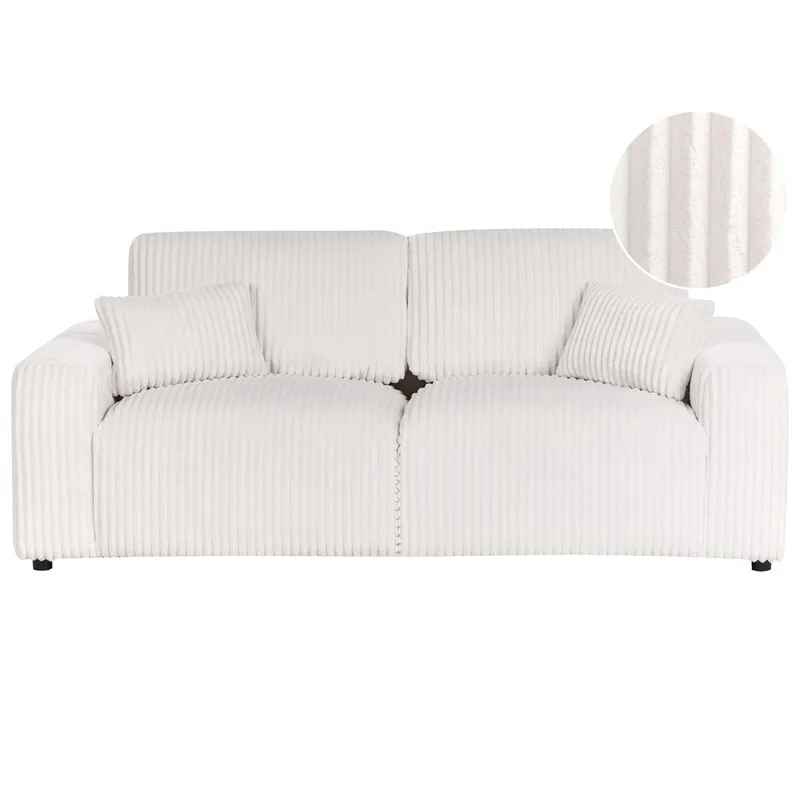 3-istuttava sohva Sandora, Valkoinen, Musta