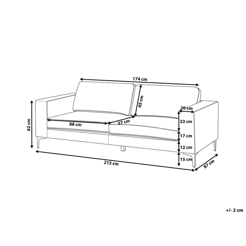 3-istuttava sohva Vadstena - Vihreä, Musta/Sametti - Huonekalut - Sohva - 3:n istuttava sohva