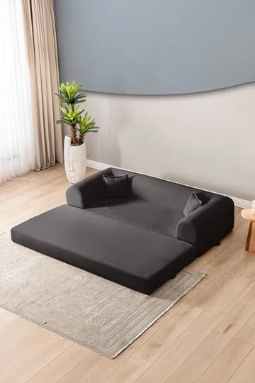 3-istuttava vuodesohva Atelier Del Sofa Legom Eco (190 x 90 x 25 cm) Antrasiitti - Antrasiitti - Huonekalut - Sohva - Vuodesohva - 3 istuttava vuodesohva
