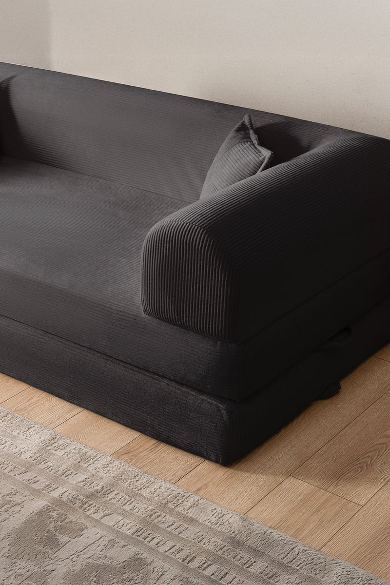 3-istuttava vuodesohva Atelier Del Sofa Legom Eco (190 x 90 x 25 cm) Antrasiitti - Antrasiitti - Huonekalut - Sohva - Vuodesohva - 3 istuttava vuodesohva
