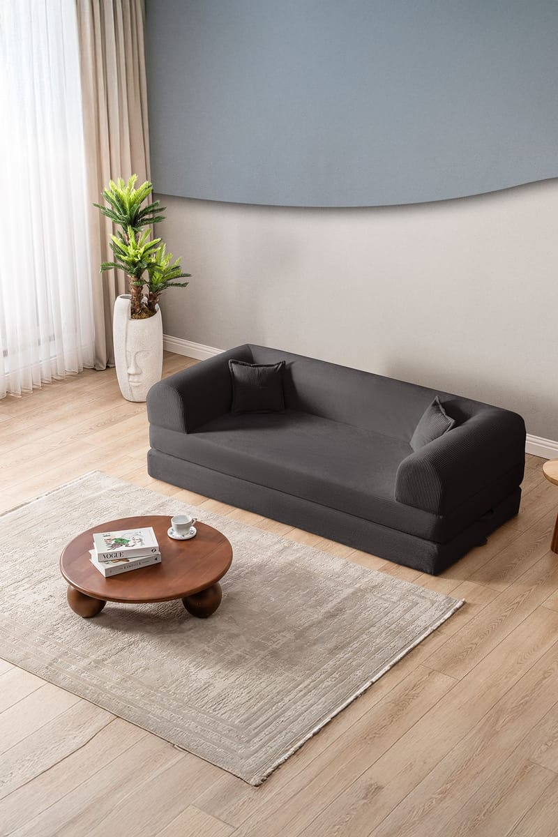 3-istuttava vuodesohva Atelier Del Sofa Legom Eco (190 x 90 x 25 cm) Antrasiitti - Antrasiitti - Huonekalut - Sohva - Vuodesohva - 3 istuttava vuodesohva