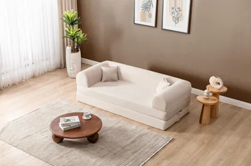 3-istuttava vuodesohva Atelier Del Sofa Legom Eco (190 x 90 x 25 cm) Kermanvärinen - Huonekalut - Sohva - Vuodesohva - 3 istuttava vuodesohva