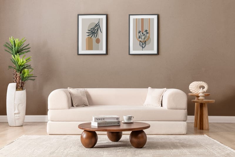 3-istuttava vuodesohva Atelier Del Sofa Legom Eco (190 x 90 x 25 cm) Kermanvärinen - Huonekalut - Sohva - Vuodesohva - 3 istuttava vuodesohva