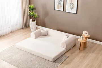 3-istuttava vuodesohva Atelier Del Sofa Legom Eco (190 x 90 x 25 cm) Kermanvärinen - Huonekalut - Sohva - Vuodesohva - 3 istuttava vuodesohva