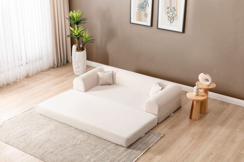 3-istuttava vuodesohva Atelier Del Sofa Legom Eco (190 x 90 x 25 cm) Kermanvärinen - Huonekalut - Sohva - Vuodesohva - 3 istuttava vuodesohva
