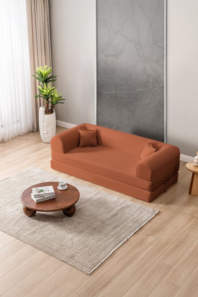 3-istuttava vuodesohva Atelier Del Sofa Legom Eco (190 x 90 x 25 cm) Oranssi - Huonekalut - Sohva - Vuodesohva - 3 istuttava vuodesohva