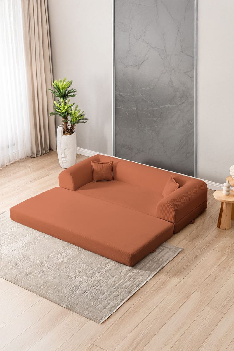 3-istuttava vuodesohva Atelier Del Sofa Legom Eco (190 x 90 x 25 cm) Oranssi - Huonekalut - Sohva - Vuodesohva - 3 istuttava vuodesohva