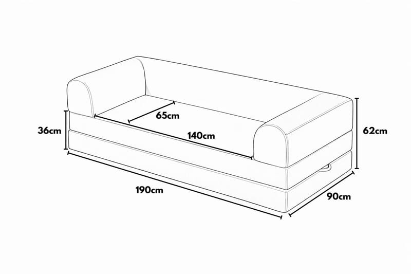 3-istuttava vuodesohva Atelier Del Sofa Legom Eco (190 x 90 x 25 cm) Sininen - Huonekalut - Sohva - Vuodesohva - 3 istuttava vuodesohva