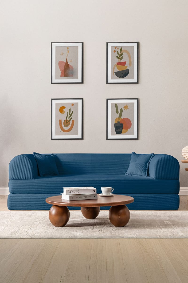 3-istuttava vuodesohva Atelier Del Sofa Legom Eco (190 x 90 x 25 cm) Sininen - Huonekalut - Sohva - Vuodesohva - 3 istuttava vuodesohva