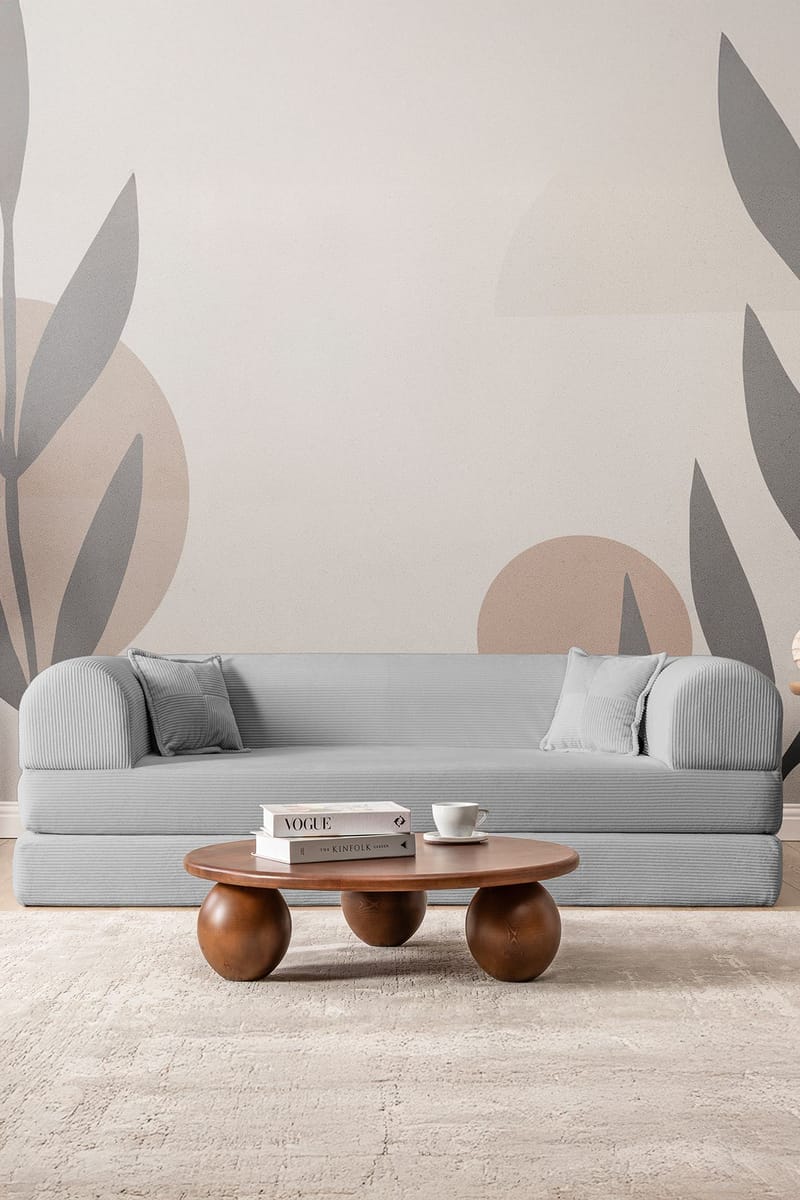 3-istuttava vuodesohva Atelier Del Sofa Legom Eco (190 x 90 x 25 cm) Vaaleanharmaa - Huonekalut - Sohva - Vuodesohva - 3 istuttava vuodesohva