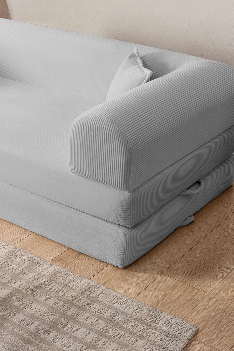 3-istuttava vuodesohva Atelier Del Sofa Legom Eco (190 x 90 x 25 cm) Vaaleanharmaa - Huonekalut - Sohva - Vuodesohva - 3 istuttava vuodesohva