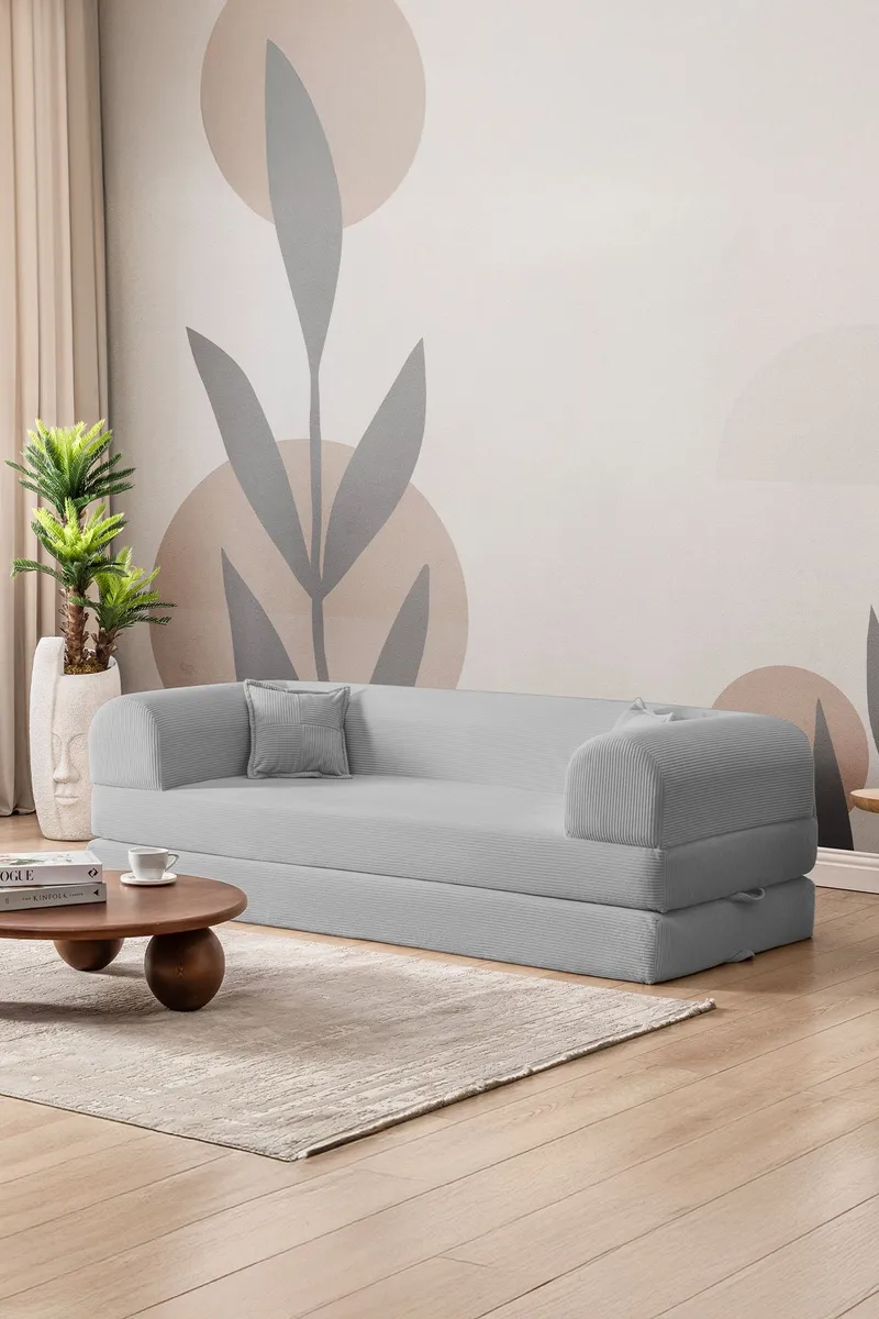 3-istuttava vuodesohva Atelier Del Sofa Legom Eco (190 x 90 x 25 cm) Vaaleanharmaa - Huonekalut - Sohva - Vuodesohva - 3 istuttava vuodesohva