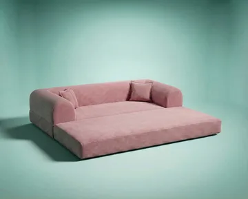 3-istuttava vuodesohva Atelier Del Sofa Legom Eco (190 x 90 x 25 cm) Vaaleanpunainen - Huonekalut - Sohva - Vuodesohva - 3 istuttava vuodesohva
