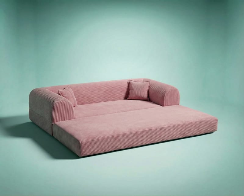 3-istuttava vuodesohva Atelier Del Sofa Legom Eco (190 x 90 x 25 cm) Vaaleanpunainen - Huonekalut - Sohva - Vuodesohva - 3 istuttava vuodesohva