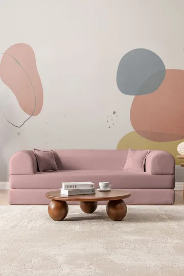 3-istuttava vuodesohva Atelier Del Sofa Legom Eco (190 x 90 x 25 cm) Vaaleanpunainen - Huonekalut - Sohva - Vuodesohva - 3 istuttava vuodesohva
