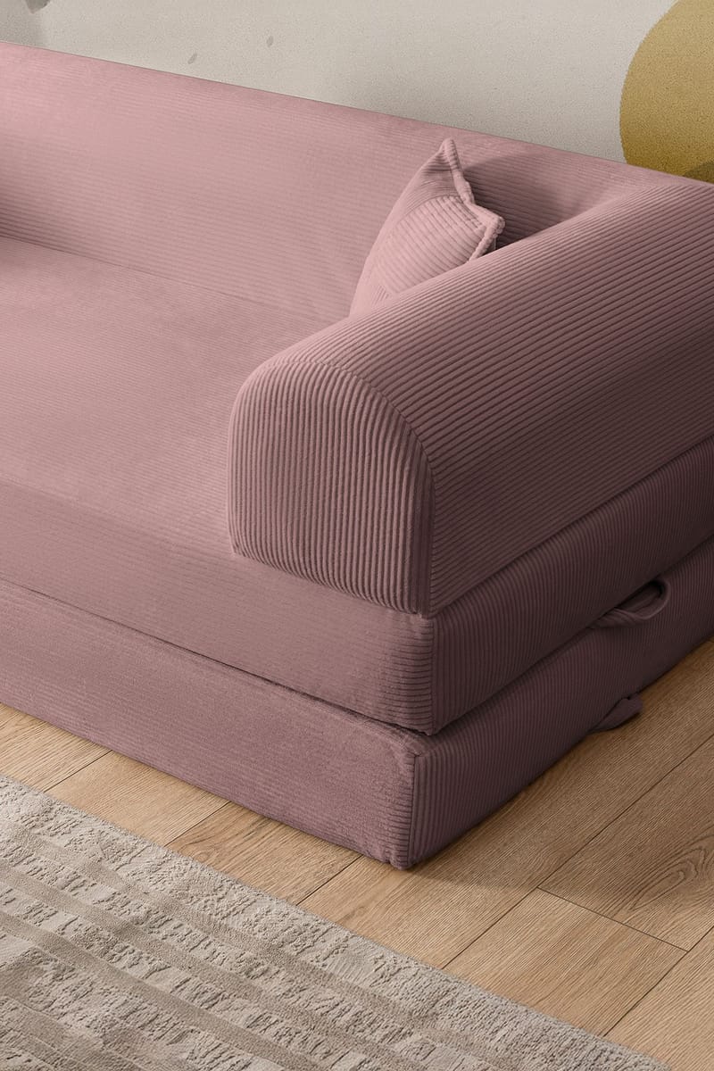 3-istuttava vuodesohva Atelier Del Sofa Legom Eco (190 x 90 x 25 cm) Vaaleanpunainen - Huonekalut - Sohva - Vuodesohva - 3 istuttava vuodesohva