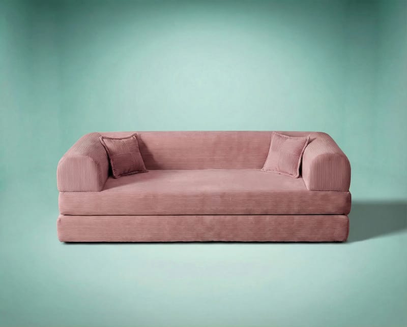 3-istuttava vuodesohva Atelier Del Sofa Legom Eco (190 x 90 x 25 cm) Vaaleanpunainen - Huonekalut - Sohva - Vuodesohva - 3 istuttava vuodesohva