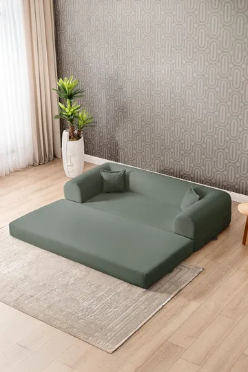 3-istuttava vuodesohva Atelier Del Sofa Legom Eco (190 x 90 x 25 cm) Vihreä - Huonekalut - Sohva - Vuodesohva - 3 istuttava vuodesohva