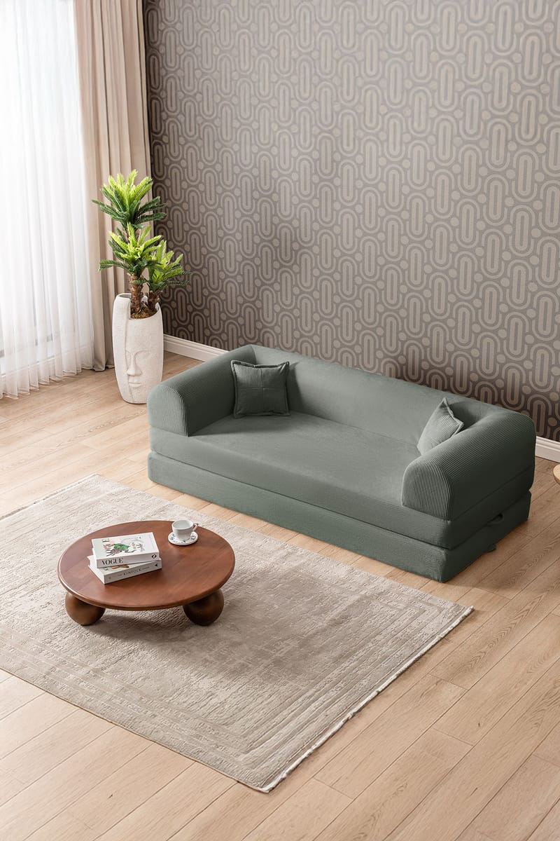 3-istuttava vuodesohva Atelier Del Sofa Legom Eco (190 x 90 x 25 cm) Vihreä - Huonekalut - Sohva - Vuodesohva - 3 istuttava vuodesohva