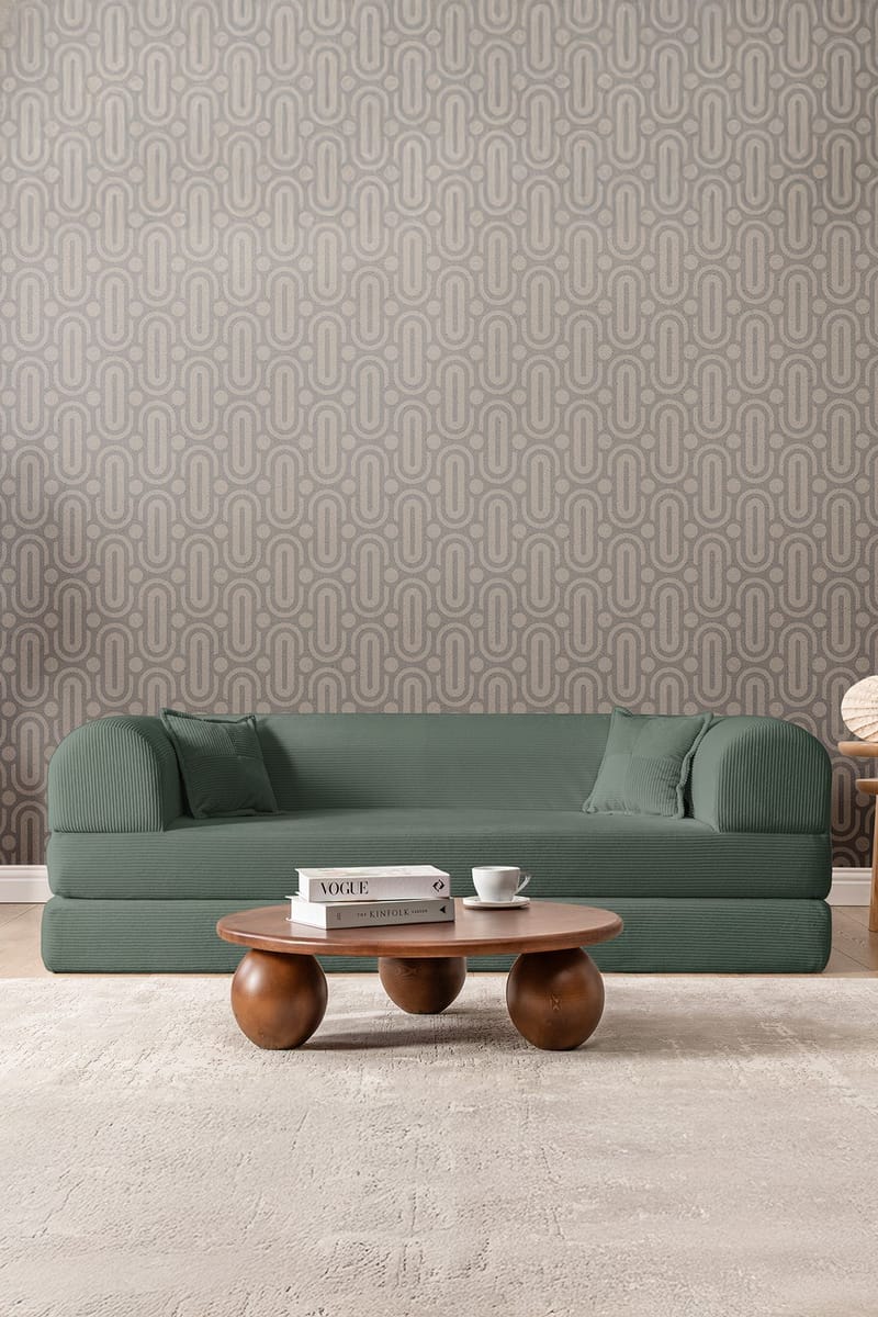 3-istuttava vuodesohva Atelier Del Sofa Legom Eco (190 x 90 x 25 cm) Vihreä - Huonekalut - Sohva - Vuodesohva - 3 istuttava vuodesohva