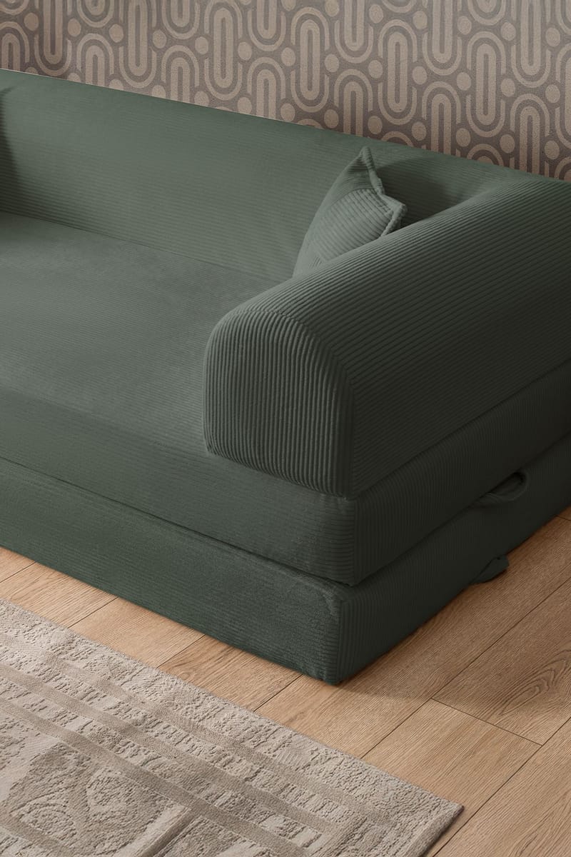 3-istuttava vuodesohva Atelier Del Sofa Legom Eco (190 x 90 x 25 cm) Vihreä - Huonekalut - Sohva - Vuodesohva - 3 istuttava vuodesohva