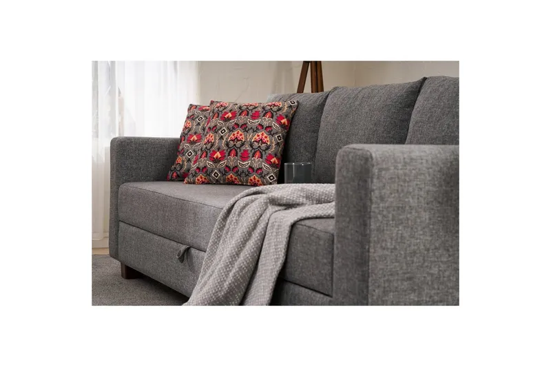 3-istuttava vuodesohva Iroulport Harmaa - Harmaa - Huonekalut - Sohva - Vuodesohva - 3 istuttava vuodesohva