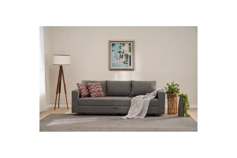 3-istuttava vuodesohva Iroulport Harmaa - Harmaa - Huonekalut - Sohva - Vuodesohva - 3 istuttava vuodesohva