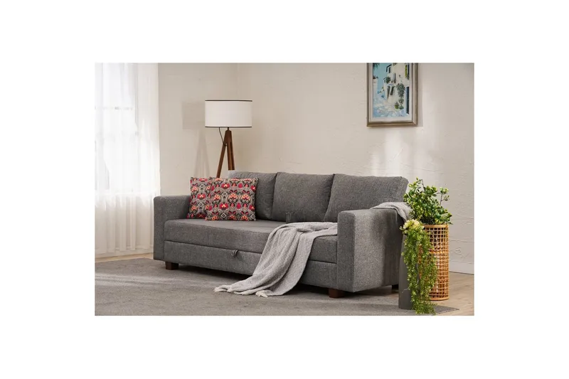 3-istuttava vuodesohva Iroulport Harmaa - Harmaa - Huonekalut - Sohva - Vuodesohva - 3 istuttava vuodesohva