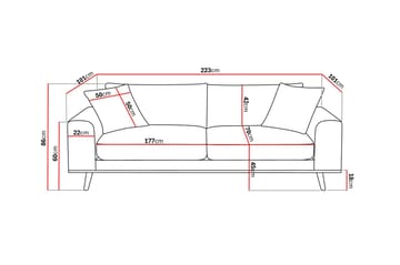 3-sits Soffa Scandinavian Choice Silencio 86 - Huonekalut - Sohva - 3:n istuttava sohva