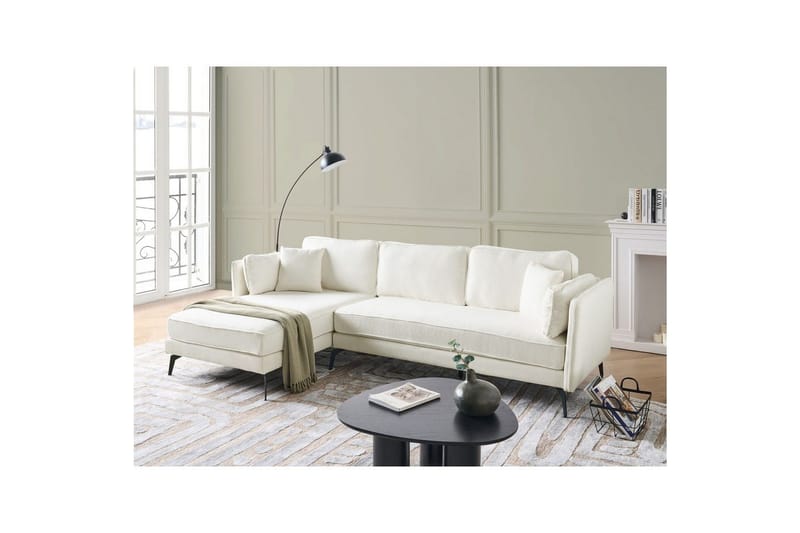 3-sitssoffa Beliani Altan Brun, Svart, Högervänd NO_BRAND White||Black Left-faced - Huonekalut - Sohva - Divaanisohva - 3 istuttava sohva divaanilla