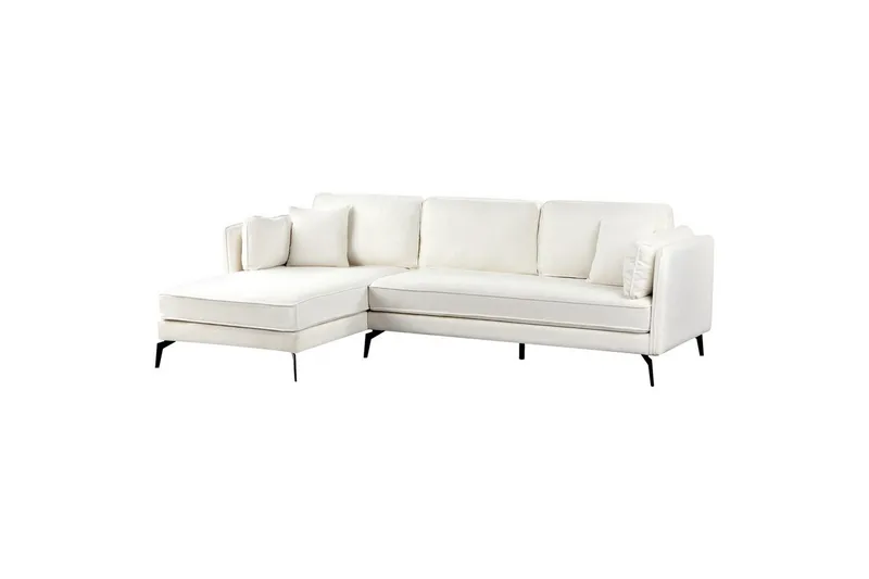 3-sitssoffa Beliani Altan Brun, Svart, Högervänd NO_BRAND White||Black Left-faced - Huonekalut - Sohva - Divaanisohva - 3 istuttava sohva divaanilla
