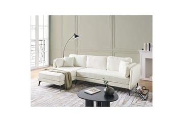 3-sitssoffa Beliani Altan Brun, Svart, Högervänd White||Black Left-faced - Huonekalut - Sohva - Divaanisohva - 3 istuttava sohva divaanilla