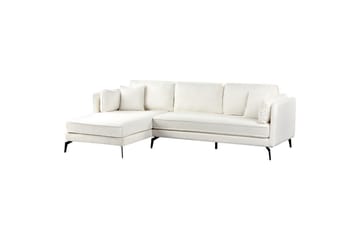 3-sitssoffa Beliani Altan Brun, Svart, Högervänd White||Black Left-faced - Huonekalut - Sohva - Divaanisohva - 3 istuttava sohva divaanilla