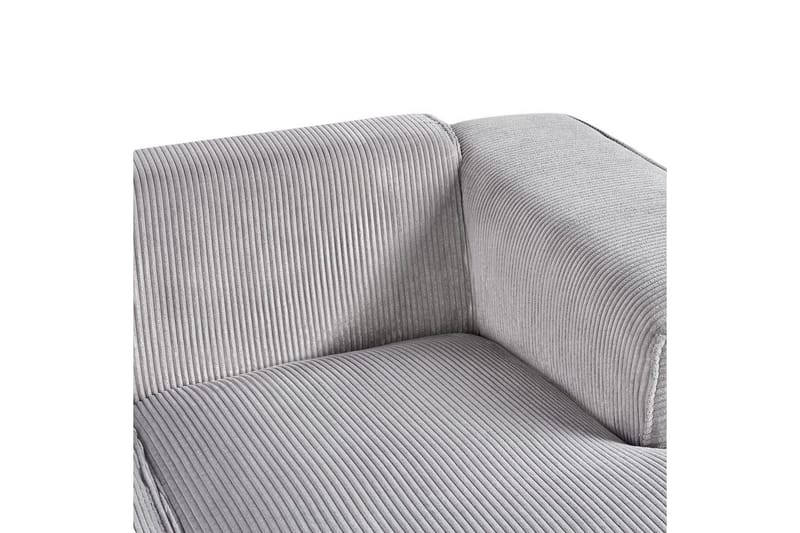 3-sitssoffa Beliani Dolva Grå, svart, Vänstervänd Grey - Harmaa - Huonekalut - Sohva - Divaanisohva - 3 istuttava sohva divaanilla