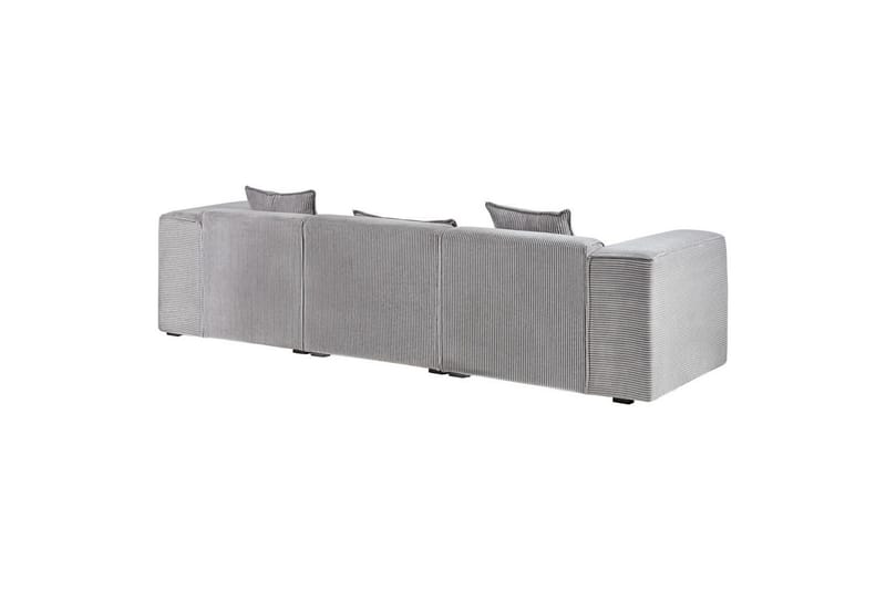 3-sitssoffa Beliani Dolva Grå, svart, Vänstervänd Grey - Harmaa - Huonekalut - Sohva - Divaanisohva - 3 istuttava sohva divaanilla