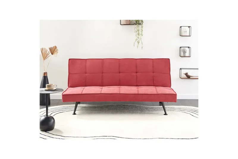 3-sitssoffa Beliani Hasle Beige, svart Pink - Vaaleanpunainen - Huonekalut - Sohva - Vuodesohva - 3 istuttava vuodesohva