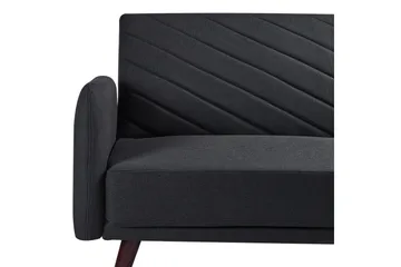 3-sitssoffa Beliani Senja Beige, mörkt trä, guld Black||Dark colored wood||GOLD - Huonekalut - Sohva - Vuodesohva - 3 istuttava vuodesohva