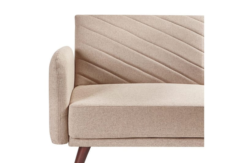 3-sitssoffa Beliani Senja Beige, mörkt trä, guld NO_BRAND Beige - Beige - Huonekalut - Sohva - Vuodesohva - 3 istuttava vuodesohva